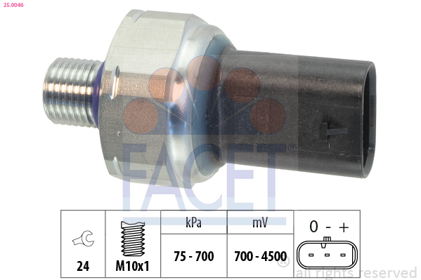 Capteur, pression de carburant FACET 25.0046