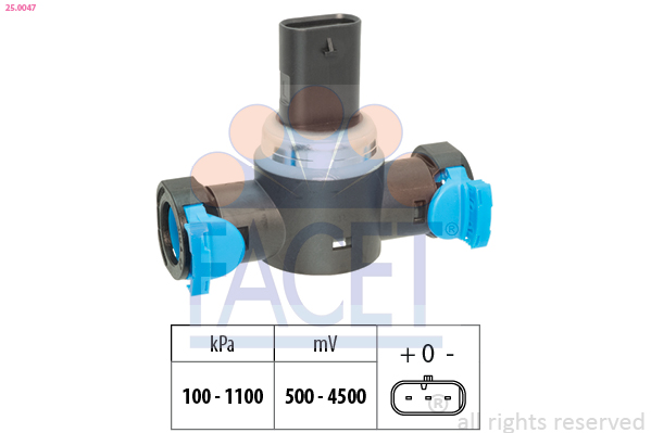 Capteur, pression de carburant FACET 25.0047