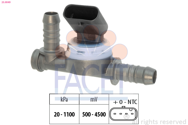 Capteur, pression de carburant FACET 25.0049