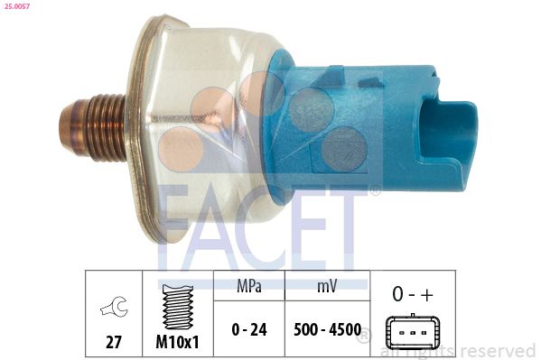Capteur, pression de carburant FACET 25.0057