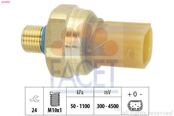 Capteur, pression de carburant FACET 25.0059