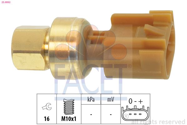 Capteur, pression de carburant FACET 25.0062