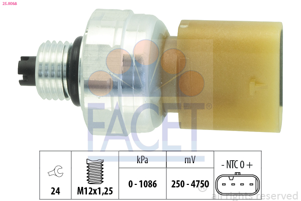 Pressostat, climatisation FACET 25.0068