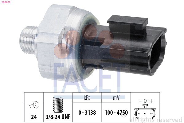 Pressostat, climatisation FACET 25.0073