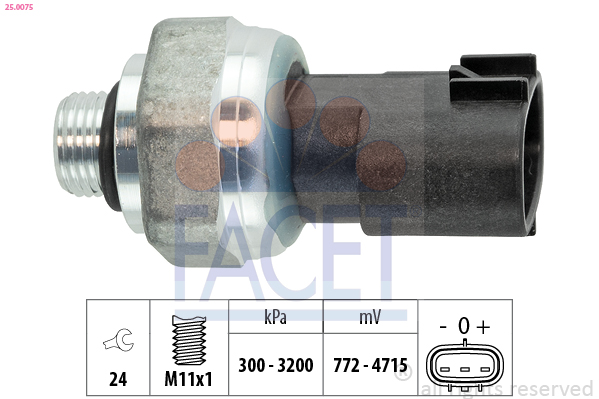 Pressostat, climatisation FACET 25.0075