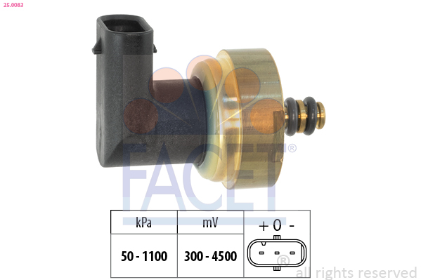 Capteur, pression de carburant FACET 25.0083