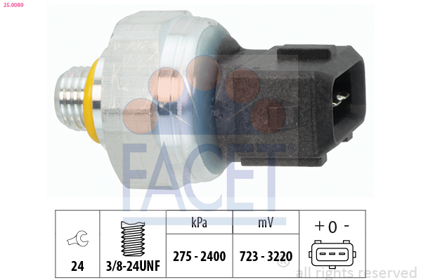 Pressostat, climatisation FACET 25.0089