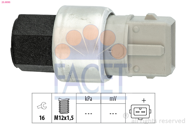 Pressostat, climatisation FACET 25.0095