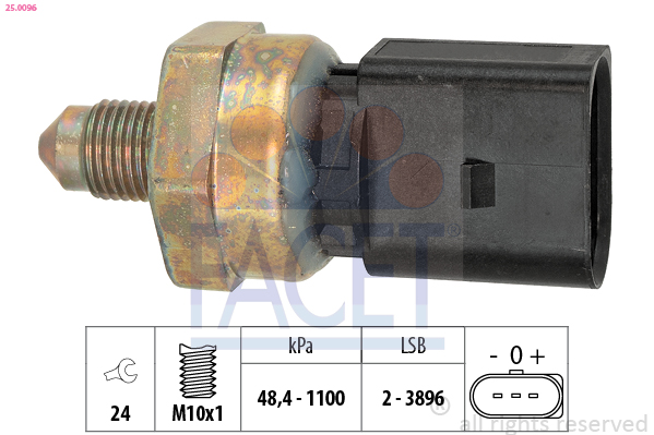Capteur, pression de carburant FACET 25.0096