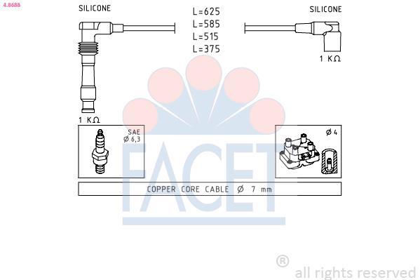 Juego de cables de encendido FACET ref. 4.8688