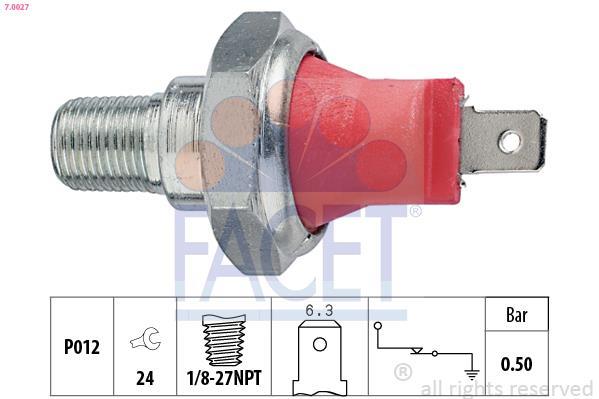 Conector de pressão de óleo motor FACET ref. 7.0027