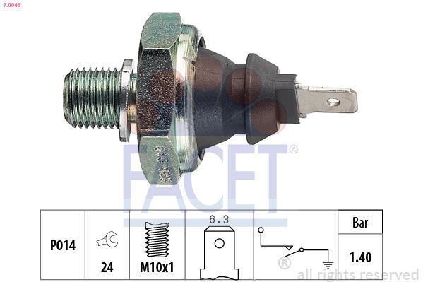 Capteur, pression d'huile (Capteur pression d'huile) FACET ref. 7.0046