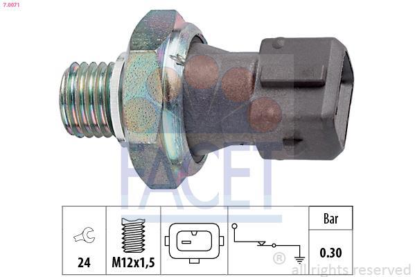 Conector de pressão de óleo motor FACET ref. 7.0071