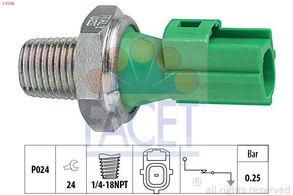 Conector de pressão de óleo motor FACET ref. 7.0146