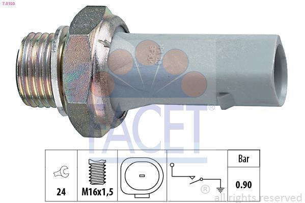 Sensor, presión de aceite FACET 7.0150