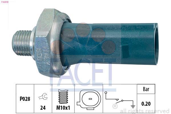 Pressostat d'huile (Capteur pression d'huile) FACET ref. 7.0219