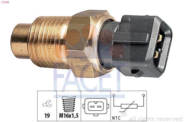 Sensor, temperatura del refrigerante FACET ref. 7.3160