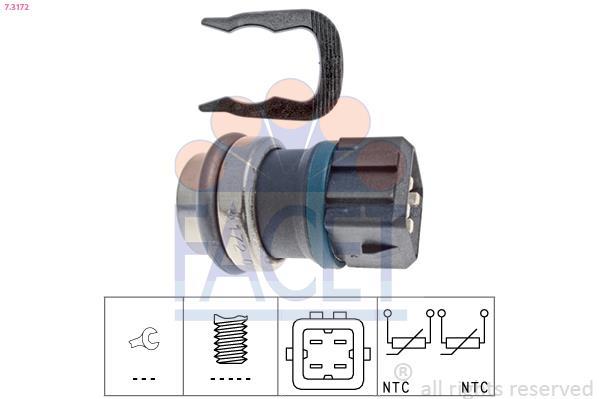 Sensor, temperatura del refrigerante FACET ref. 7.3172