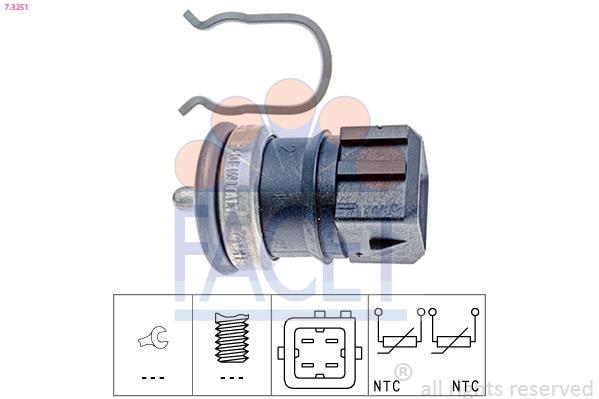 1.830.291 EPS FACET 7.3291 Sensore, Temperatura refrigerante Made in