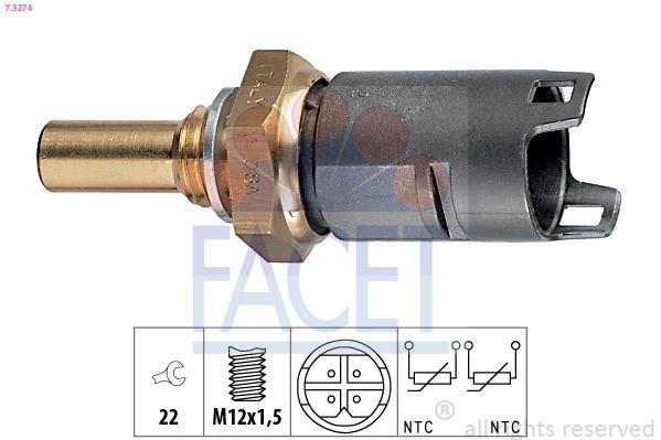 Sensor, temperatura del refrigerante FACET ref. 7.3274