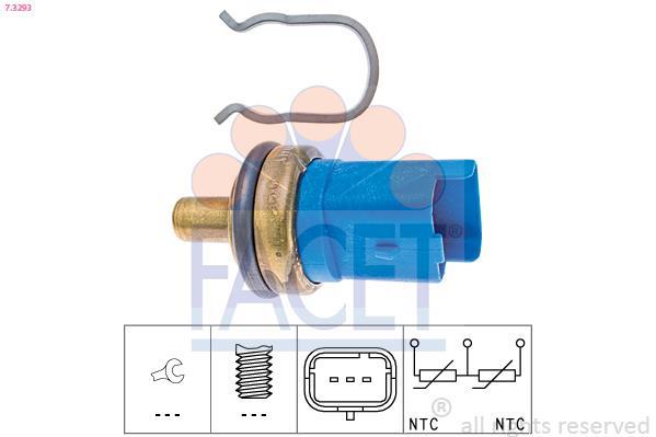 Sensore Temperatura Refrigerante FACET 7.3291 Compatibile Con Citroën C3, Peugeot 206/207, Renault Clio