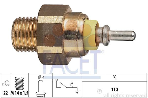 Interruptor de temperatura, testigo de líquido refrigerante FACET 7.4042