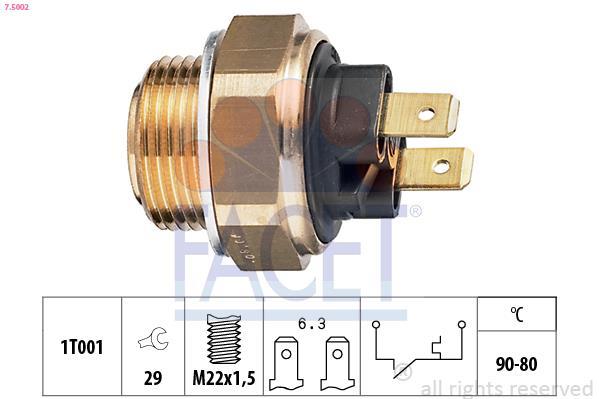Interrupteur de température, ventilateur de radiateur FACET ref. 7.5002