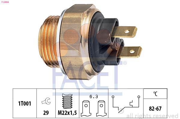 Interrupteur de température, ventilateur de radiateur FACET ref. 7.5004