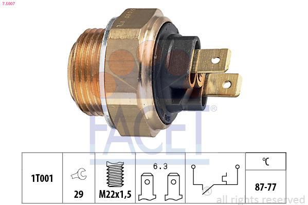 Interrupteur de température, ventilateur de radiateur FACET ref. 7.5007