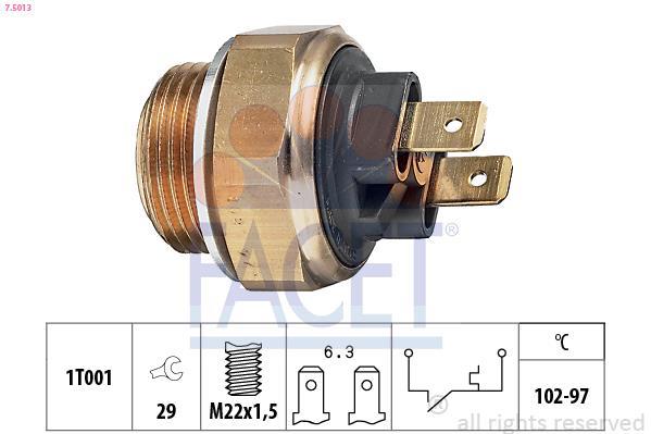 Interrupteur de température, ventilateur de radiateur FACET ref. 7.5013