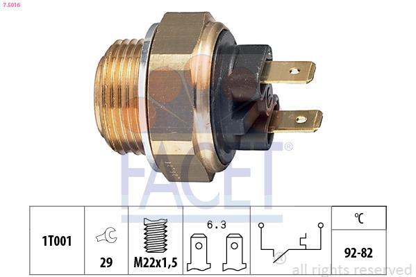 Interrupteur de température, ventilateur de radiateur FACET ref. 7.5016