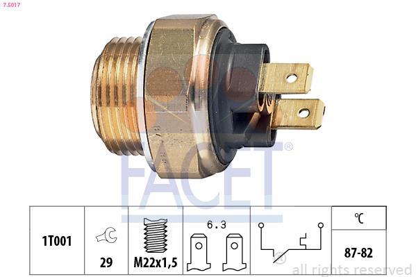 Interrupteur de température, ventilateur de radiateur FACET ref. 7.5017
