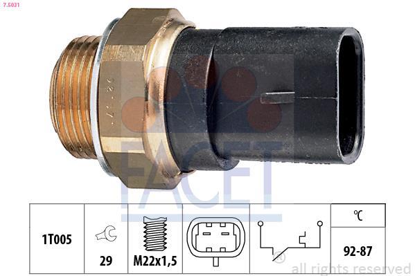 Interrupteur de température, ventilateur de radiateur FACET ref. 7.5031