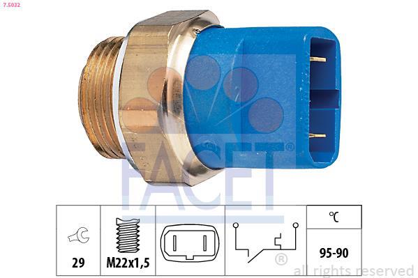Interrupteur de température, ventilateur de radiateur FACET ref. 7.5032