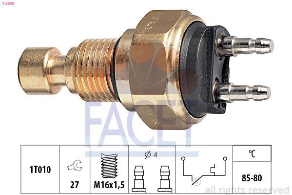 Interrupteur de température, ventilateur de radiateur FACET ref. 7.5035