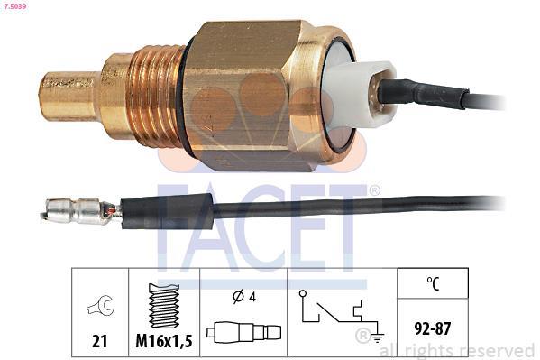 Interrupteur de température, ventilateur de radiateur FACET ref. 7.5039