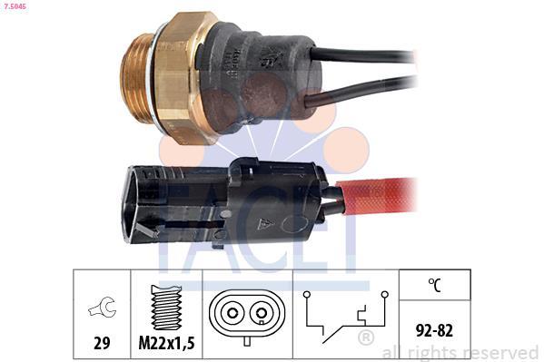Interrupteur de température, ventilateur de radiateur FACET ref. 7.5045