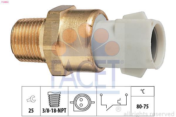 Interrupteur de température, ventilateur de radiateur FACET 7.5052