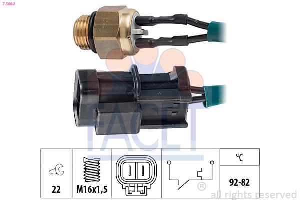 Interrupteur de température, ventilateur de radiateur FACET ref. 7.5060