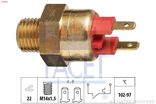 Interrupteur de température, ventilateur de radiateur FACET ref. 7.5063