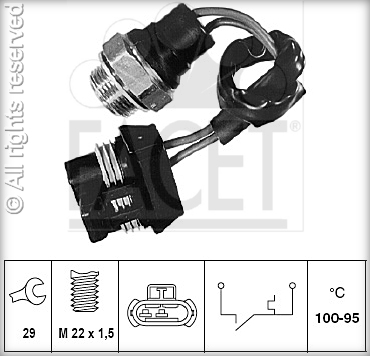 Interrupteur de température, ventilateur de radiateur FACET ref. 7.5106