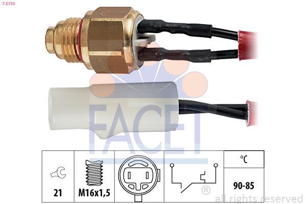 Interrupteur de température, ventilateur de radiateur FACET ref. 7.5110