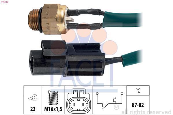 Interrupteur de température, ventilateur de radiateur FACET ref. 7.5112