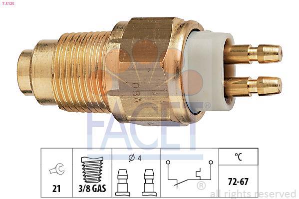 Interrupteur de température, ventilateur de radiateur FACET ref. 7.5125