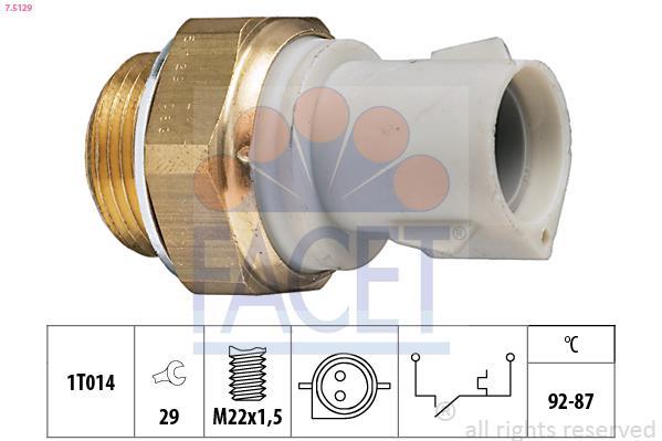 Interrupteur de température, ventilateur de radiateur FACET ref. 7.5129