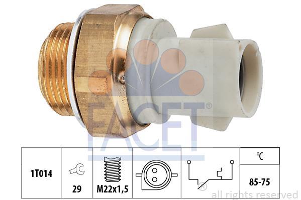 Interrupteur de température, ventilateur de radiateur FACET ref. 7.5130