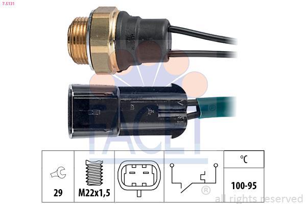 Interrupteur de température, ventilateur de radiateur FACET ref. 7.5131