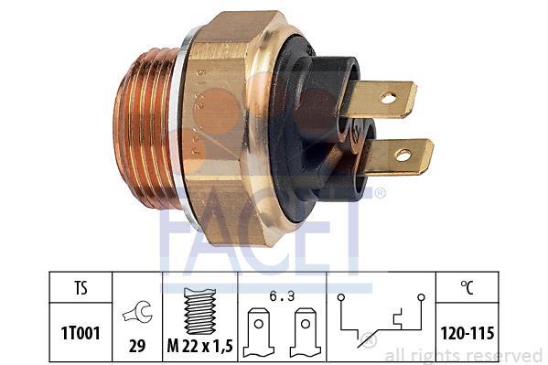 Interrupteur de température, ventilateur de radiateur FACET ref. 7.5132