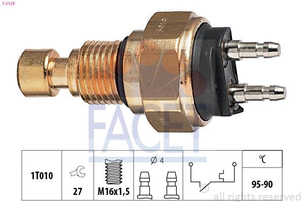 Interrupteur de température, ventilateur de radiateur FACET ref. 7.5139