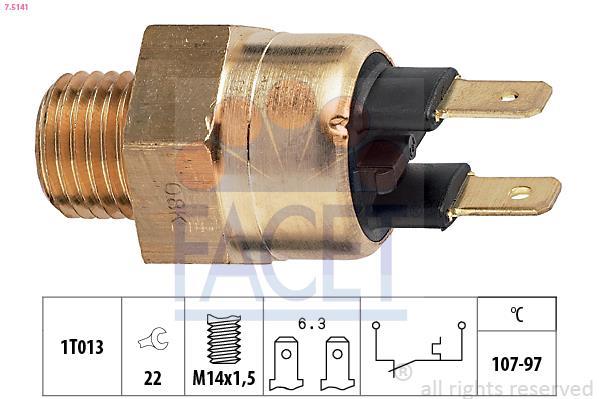 Interrupteur de température, ventilateur de radiateur FACET ref. 7.5141